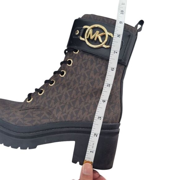 Michael Kors 'Rory' Heeled Ankle Boots Dark Brown Black 6 - Picture 14 of 16